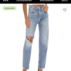 AGOLDE 90s pinch waist distressed jean